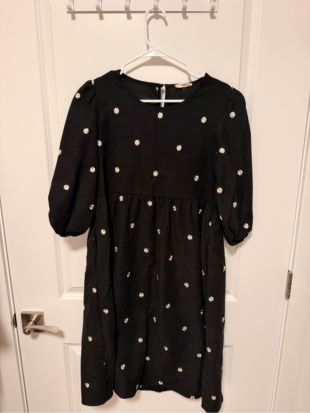 Black Floral Embroidered Women’s Dress